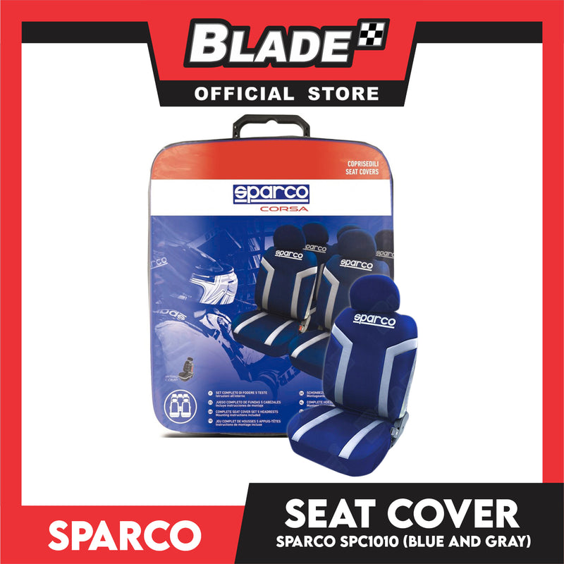 Sparco Car Seat Covers SPC1010 (Blue/Gray) Auto Interior Accessories –