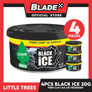 4pcs Little Trees Fiber Can Air Freshener 30g (Black Ice) Fiber Can Provides a Long-Lasting Scent for Auto or Home