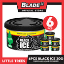 6pcs Little Trees Fiber Can Air Freshener 30g (Black Ice) Fiber Can Provides a Long-Lasting Scent for Auto or Home