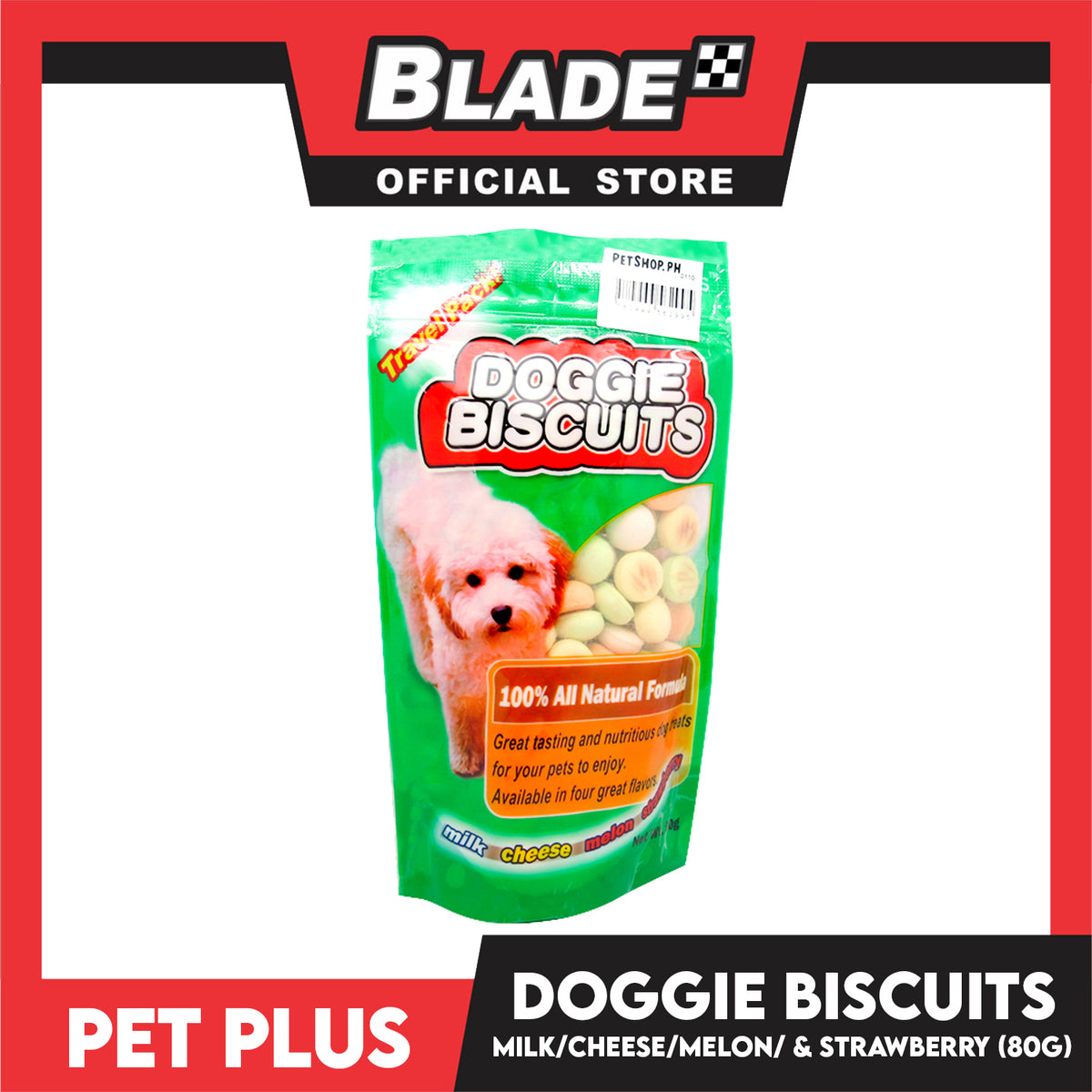 Pet Plus Round Doggie Biscuits 80g (Travel Pack) Dog Treats