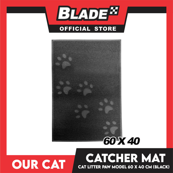Our Cat Litter Catcher Mat Rectangle For Cats 60x40cm Small Size (Grey)