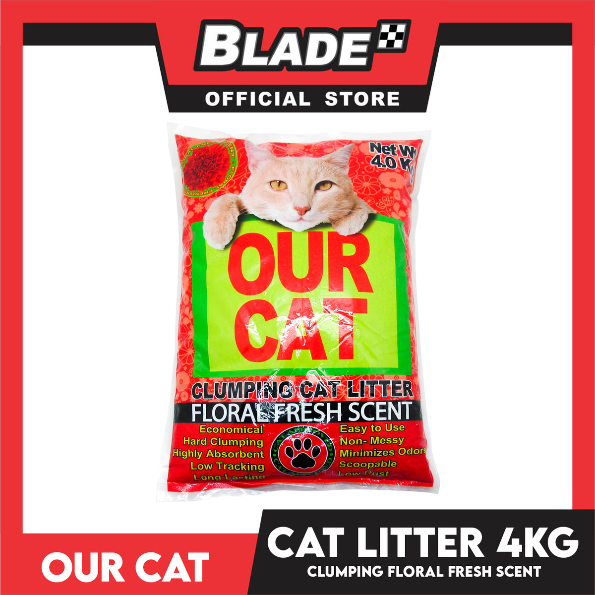 Our Cat Clumping Cat Litter Floral Fresh Scent 4kg