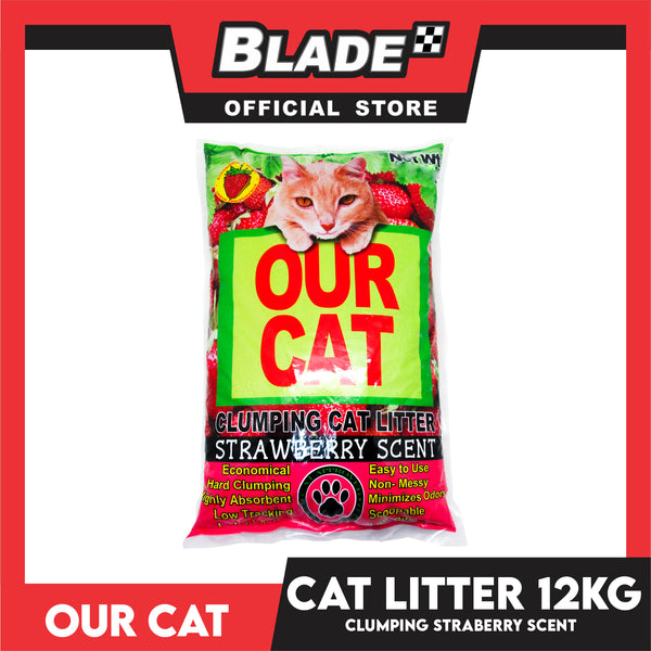 Our Cat Clumping Cat Litter Strawberry Scent 12kg