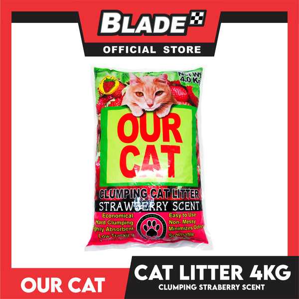 Our Cat Clumping Cat Litter Strawberry Scent 4kg