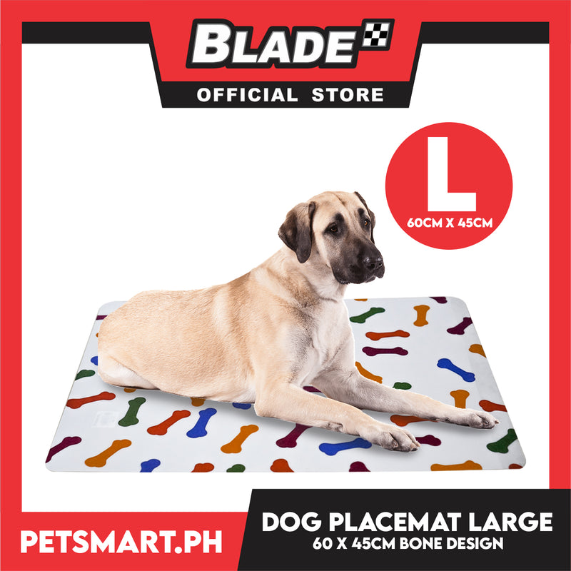 Pet Food Pad Placemat Large Bone Design For Dogs 60 x 45cm