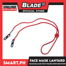 Face Mask Lanyard With Clip, Adjustable Strap Holder Stripe Design FMH2 (Red with White) Fashionable Face Necklace Strap for Women And Men