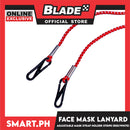 Face Mask Lanyard With Clip, Adjustable Strap Holder Stripe Design FMH2 (Red with White) Fashionable Face Necklace Strap for Women And Men
