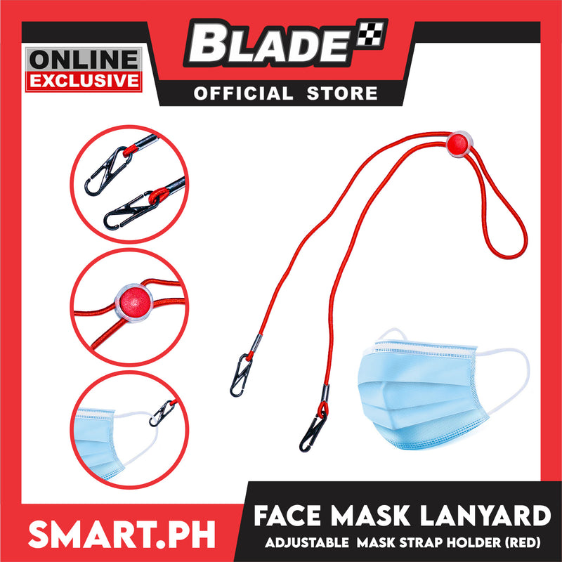 Face Mask Lanyard With Clip, Adjustable Strap Holder FMH1 (Red) – blade.ph