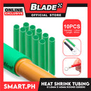 10pcs Heat Shrink Tube Wire Round 1.0x40mm (Green) Insulated Heat Shrink Tubing Cable Wrap