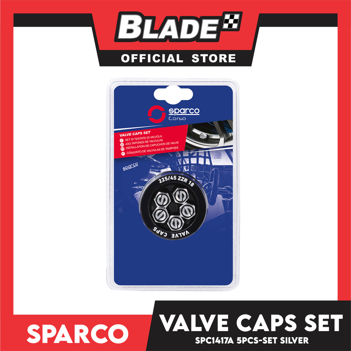 Sparco Tire Valve Caps 5pcs SPC1417A
