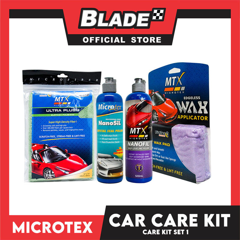 Microtex Car Care Kit Set 1, Includes Wax Applicator, Nanofil 500ml, N ...