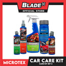 Microtex Car Care Kit Set 2, Includes Quickleen 500ml, Tire Black 250ml, Sunshield 300ml, Ultra Cloth in Canister and L'Vi Restorer 125ml