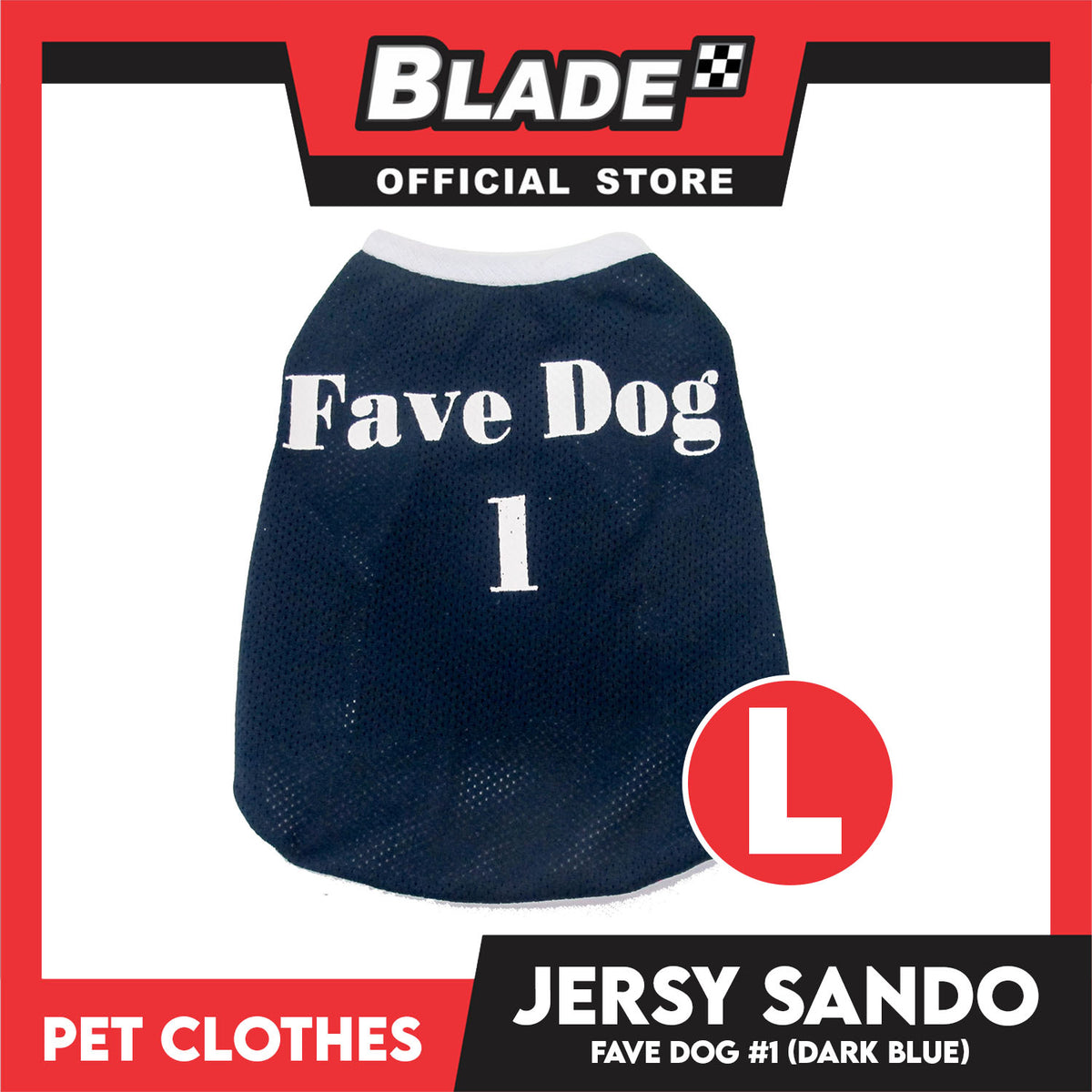 Pet Sando Dri-fit Jersey Blue DG-DF01 (Large) for Small Dog Dri-fit Breathable Jersey, Pet Sport Clothes