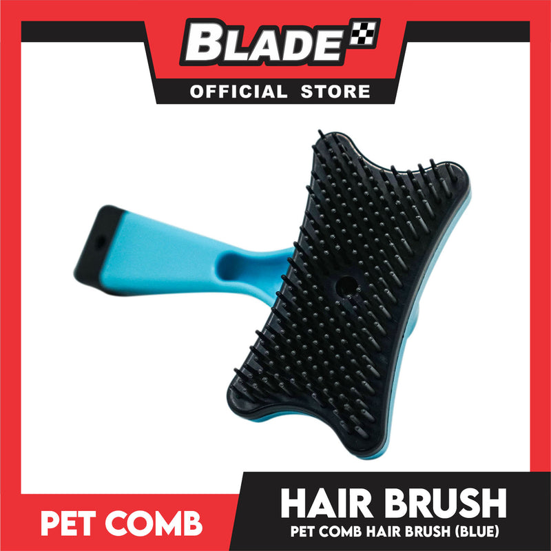 Pet Dog Cat Hair Fur Shedding Trimmer Grooming Professional Comb Brush Tool (Blue)
