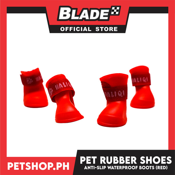 Pet Rubber Rain Shoes Anti-Slip Waterproof Rubber Boots with Paws Cover P6711 - Rubber Boots