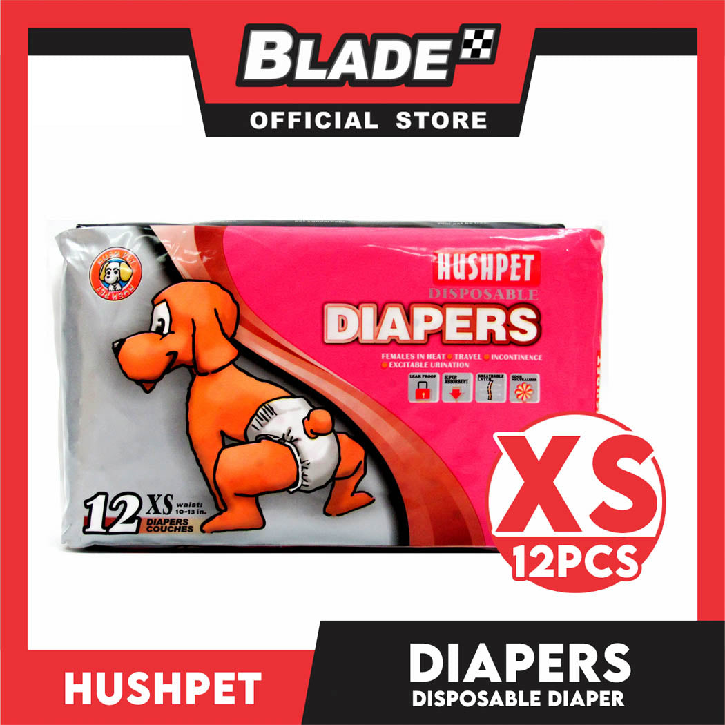 Hushpet Deluxe Disposable Dog Diapers 12pcs. (Extra Small)