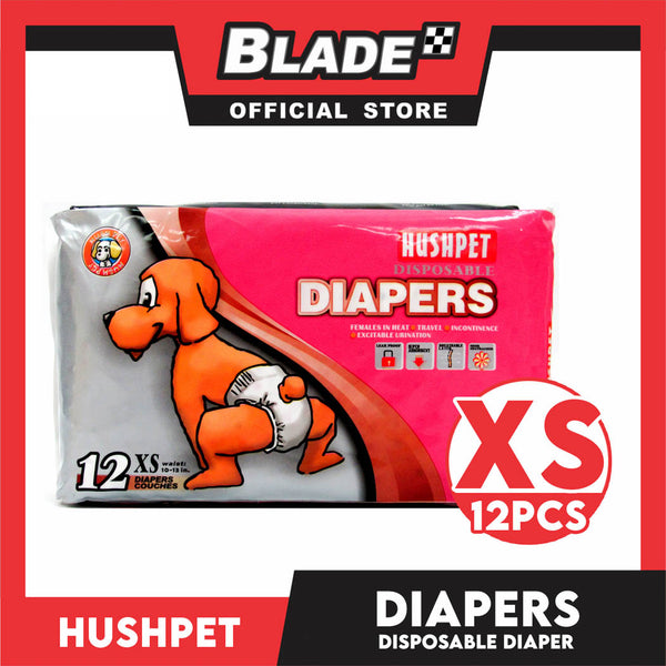 Hushpet Deluxe Disposable Dog Diapers 12pcs. (Extra Small)