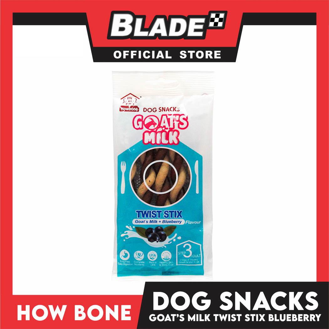 Howbone Goat's Milk Blueberry Flavor Twist Stix 80g Dog Snacks
