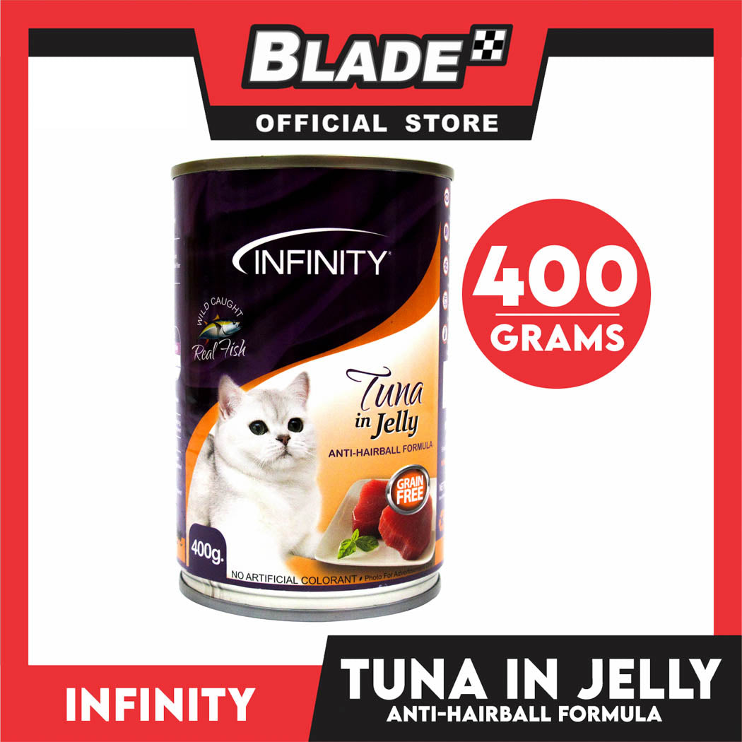 Infinity Tuna In Jelly, Grain Free 400g Canned Wet Food (Anti-Hairball Formula) Cat Food