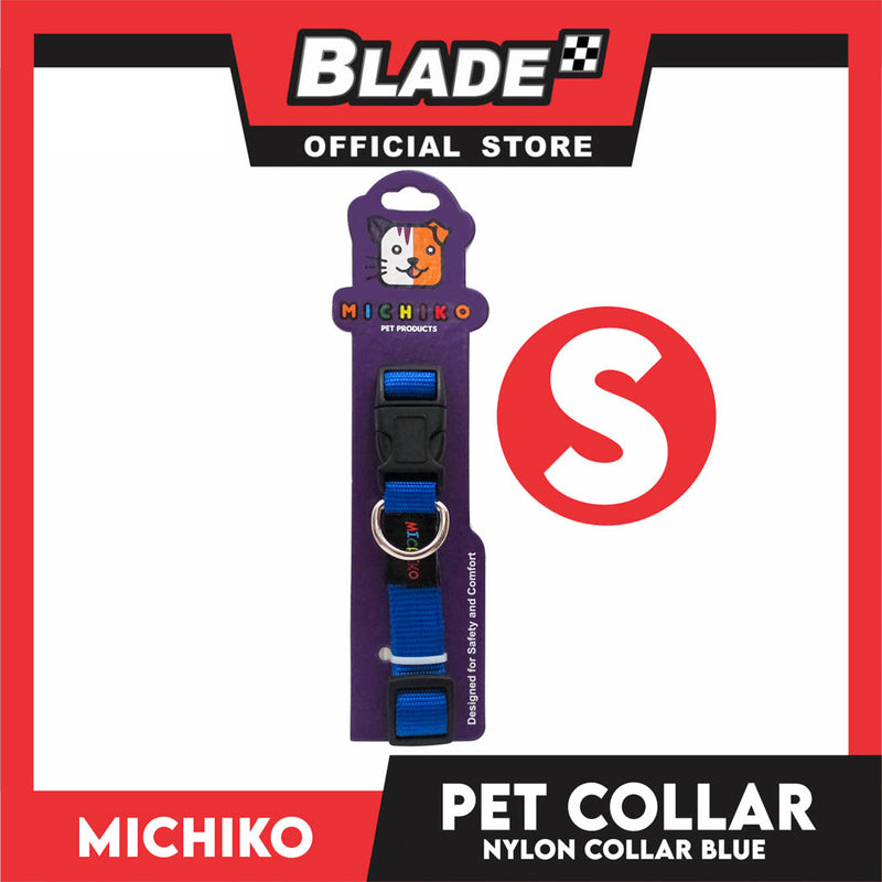 Michiko Nylon Collar Blue (Small) Pet Collar