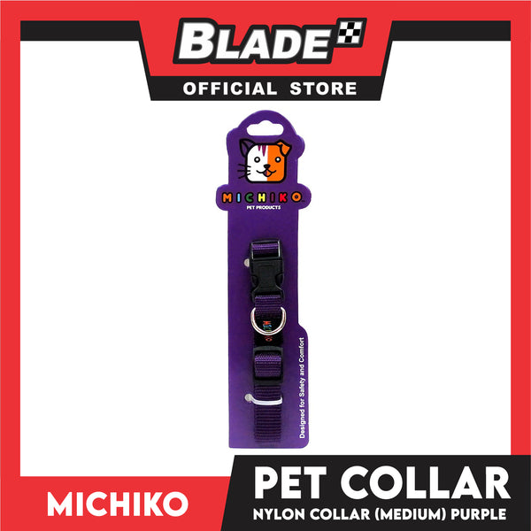 Michiko Nylon Collar Purple (Medium) Pet Collar