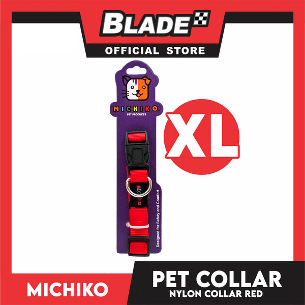 Michiko Nylon Collar Red (Extra Large) Pet Collar