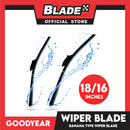 Goodyear Banana Type Universal Wiper Blade 18''/16'' Set Aerodynamic Design