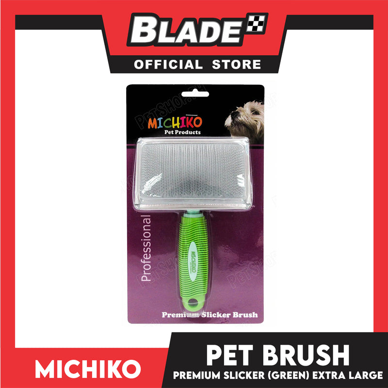 Michiko Premium Slicker Brush Green Color (Extra Large) Pet Brush, Pet Grooming
