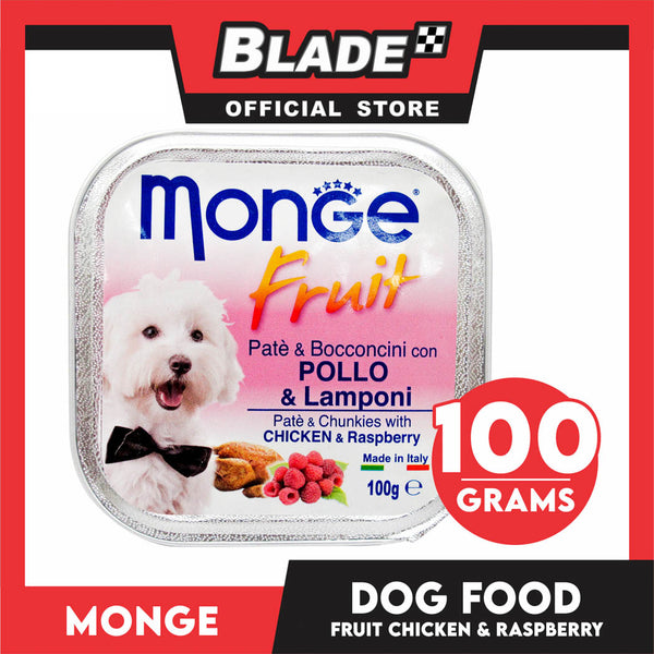 Monge Fruit Pate And Chunkies 100g (Chicken And Raspberry) Dog Wet Food