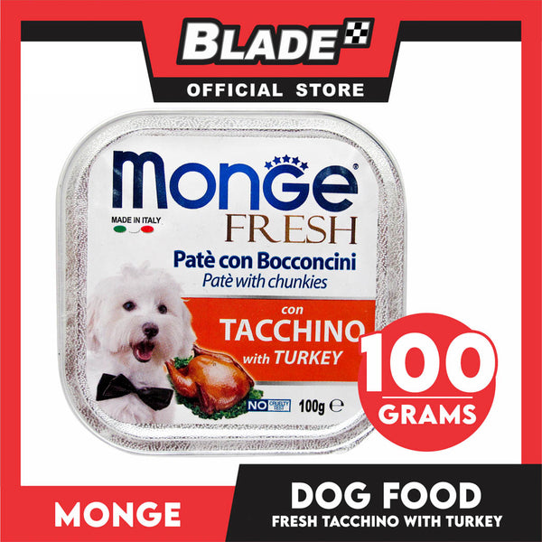 Monge Fresh Pate And Chunkies 100g (Tachinno With Turkey) Dog Wet Food
