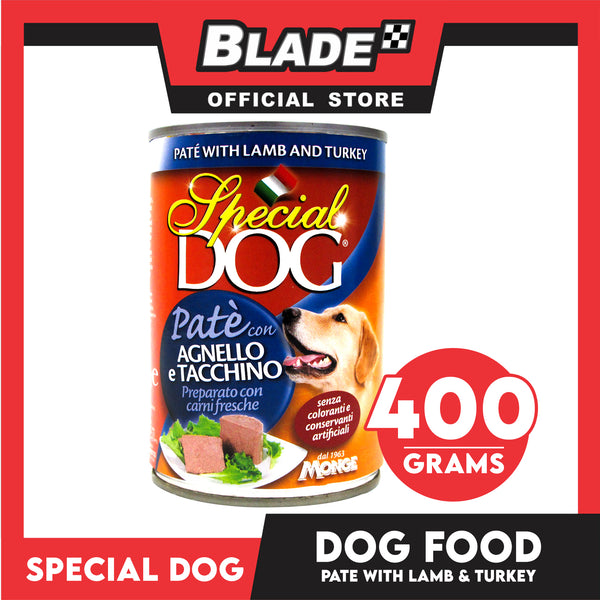 Monge Special Dog Pate 400g (Pate With Lamb And Turkey) Dog Wet Food, Dog Canned Food