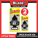 2pcs Little Trees Car Air Freshener X-tra Strength 10655 (Black Ice) Hanging Tree Provides Long Lasting Scent