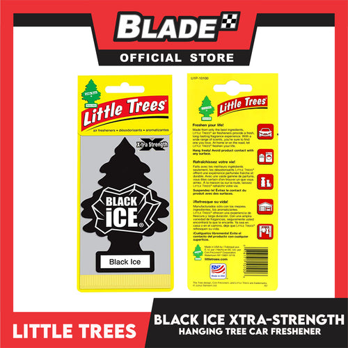 4pcs Little Trees Car Air Freshener X-tra Strength 10655 (Black Ice) Provides Long Lasting Scent