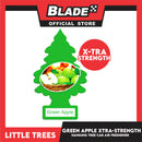 4pcs Little Trees Car Air Freshener X-tra Strength 10616 (Green Apple) Hanging Tree Provides Long Lasting Scent