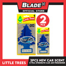 2pcs Little Trees Car Air Freshener X-tra Strength 10689 (New Car Scent) Hanging Tree Provides Long Lasting Scent