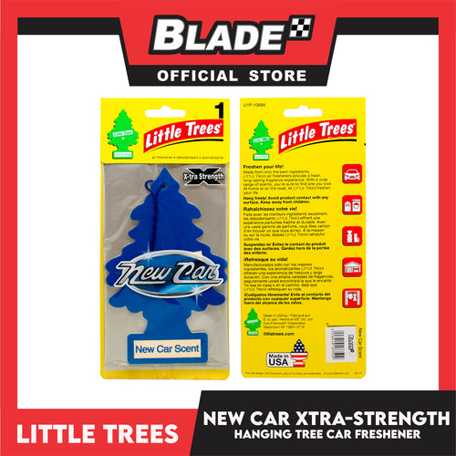 4pcs Little Trees Car Air Freshener X-tra Strength 10689 (New Car Scent) Hanging Tree Provides Long Lasting Scent