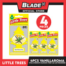 4pcs Little Trees Car Air Freshener X-tra Strength 10605 (Vanillaroma) Hanging Tree Provides Long Lasting Scent