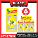 6pcs Little Trees Car Air Freshener X-tra Strength 10605 (Vanillaroma) Hanging Tree Provides Long Lasting Scent