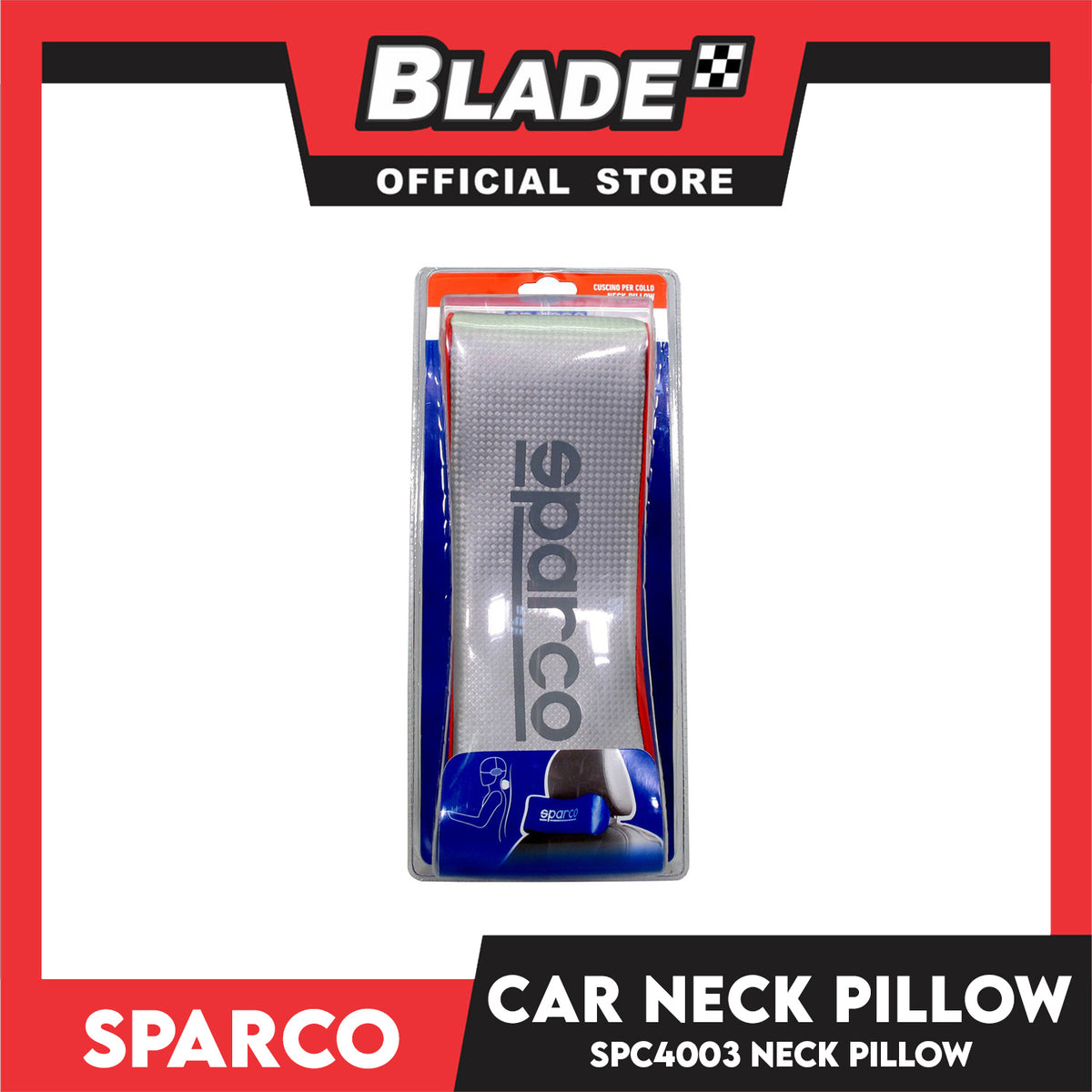 Sparco SPC4003 Neck Pillow (Red/ Carbon Silver)