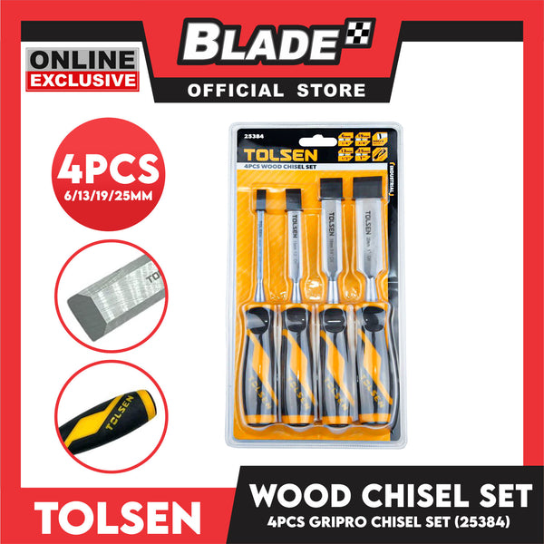 Tolsen 25384 4pcs Industrial Wood Chisel Set