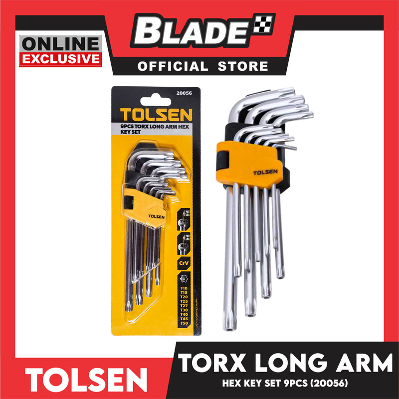 Tolsen 9pcs Torx Long Arm Hex Key Set 20056