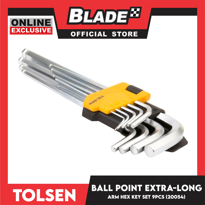 Tolsen 9pcs Ball Point Extra-Long Arm Hex Key Set 20054