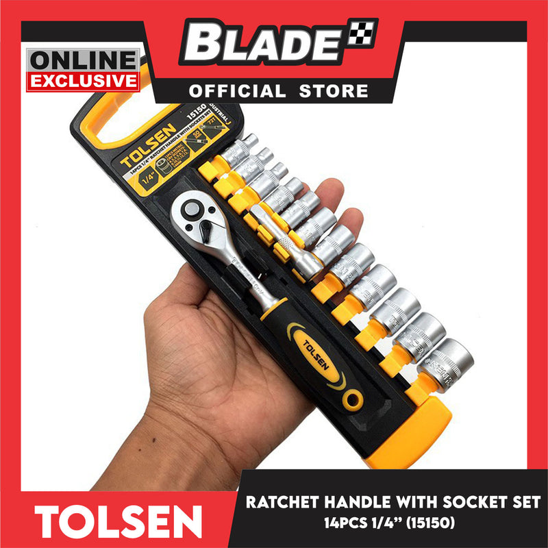 Tolsen  14pcs 1/4 Ratchet handle With Socket Set 15150
