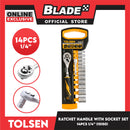 Tolsen  14pcs 1/4 Ratchet handle With Socket Set 15150