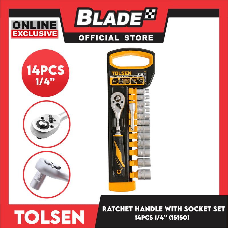 Tolsen  14pcs 1/4 Ratchet handle With Socket Set 15150