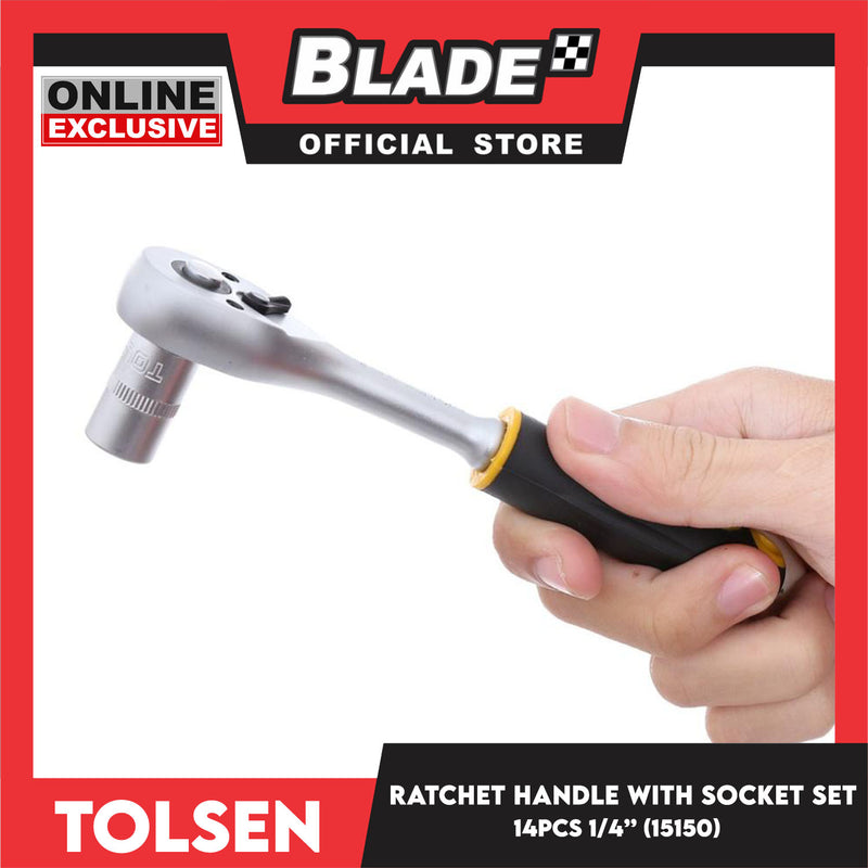 Tolsen  14pcs 1/4 Ratchet handle With Socket Set 15150
