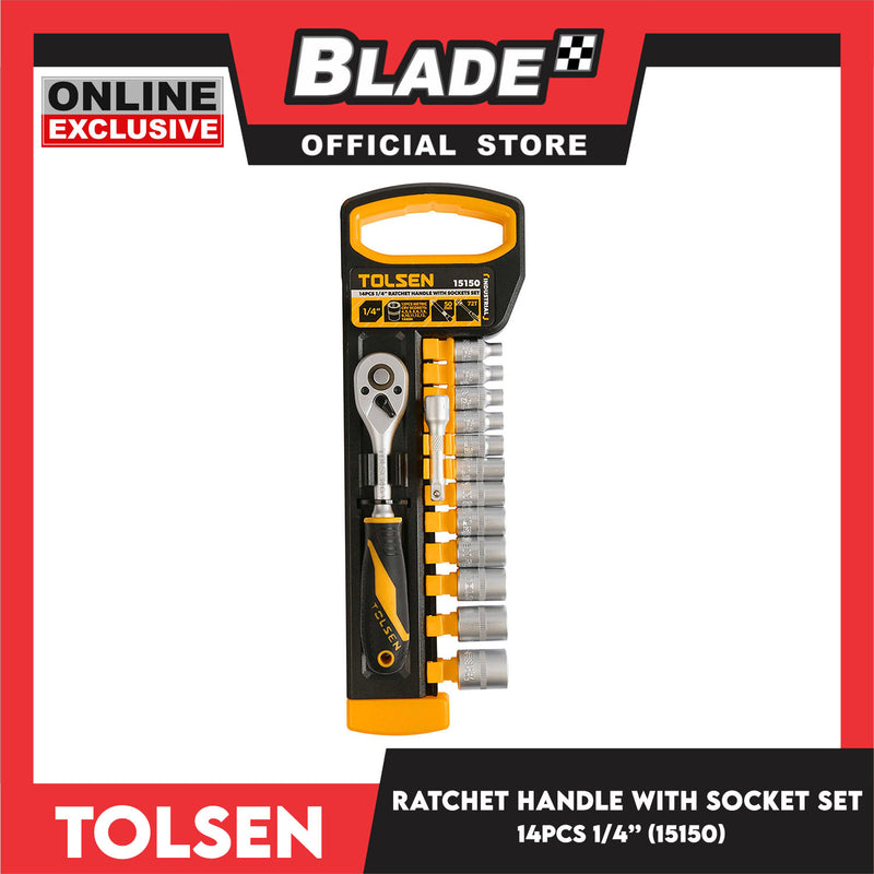 Tolsen  14pcs 1/4 Ratchet handle With Socket Set 15150
