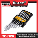 Tolsen 7pcs Flexible Head Combination Ratchet Spanner Set 15259