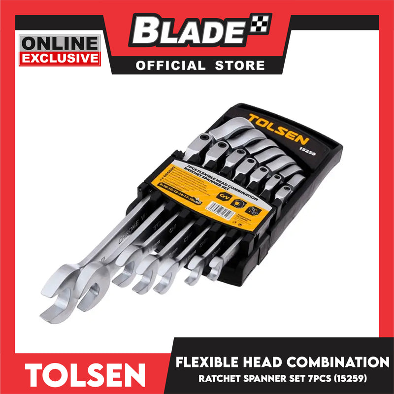 Tolsen 7pcs Flexible Head Combination Ratchet Spanner Set 15259