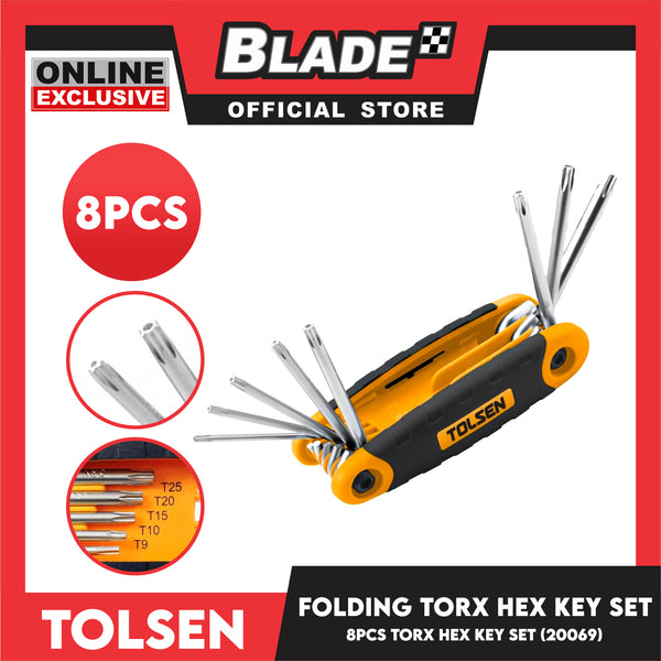 Tolsen 8pcs Folding Torx Hex Key Set 20069